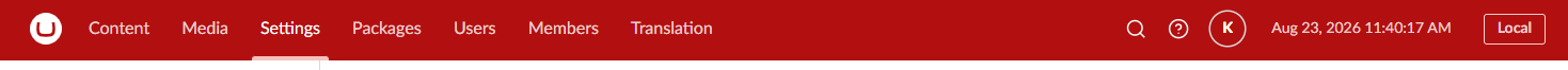 The coloured, labelled backoffice header on a matched environment