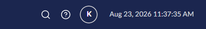 The clock rendered in the backoffice header
